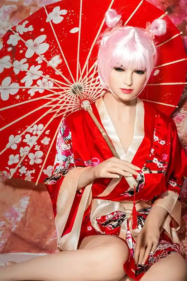 Aibei Emma ドール - リアルな162cmピンク髪の大人用コンパニオン、無料の第2ヘッド付き