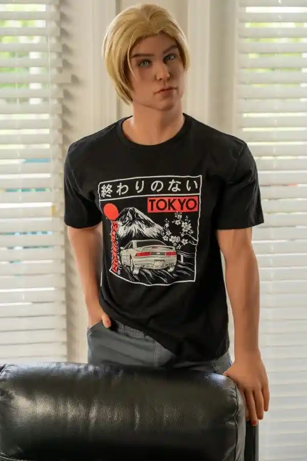 ドールフォーエバー エリック 170cm ブロンド男性セックスドール - ランダムセカンドヘッドと2種類のペニスオプションが無料ボーナス付き