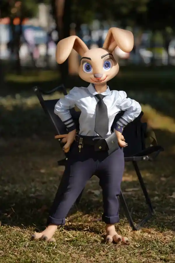 ドールズキャッスルのふわふわ動物ウサギシリコンセックスドール「ラビッティ」 - シームレスな頭と体の体験